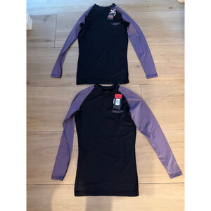 NEW Men's Set of 2 Rash Guard Long Sleeve Gi Gi Jiu Jitsu Compression Shirt S